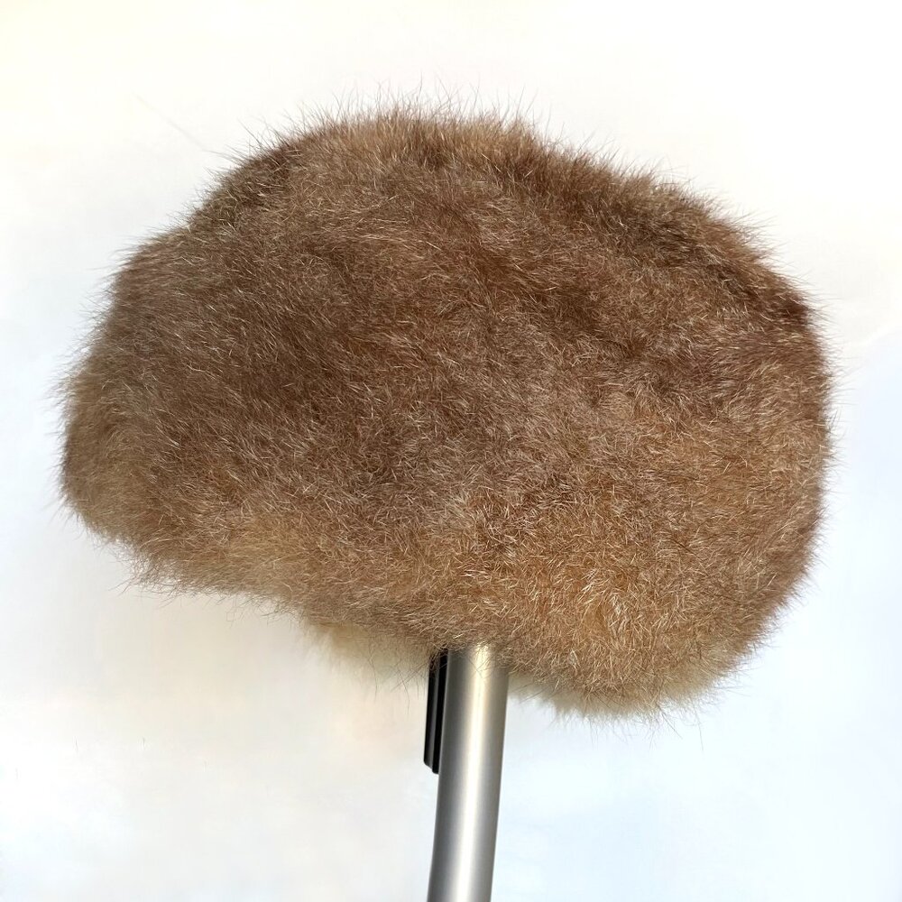 Vintage Brown Real Fur Hat 100% Designed By Fabiani, NY & Rome